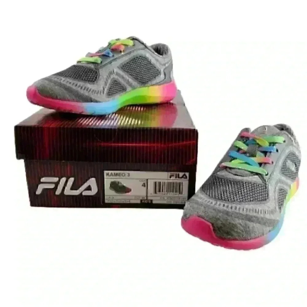 Fila Kids Kameo 3 Shoes Size 4 Gray Multi Color At - Picture 2 of 10